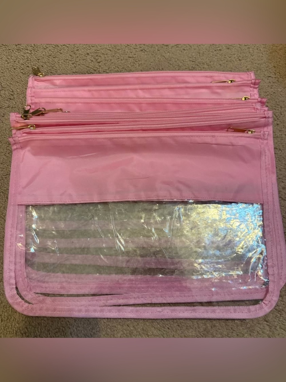 Makeup Bags Set Of 9 Pink Zipper Pouch DIY bridesmaid Gifts Bach Party